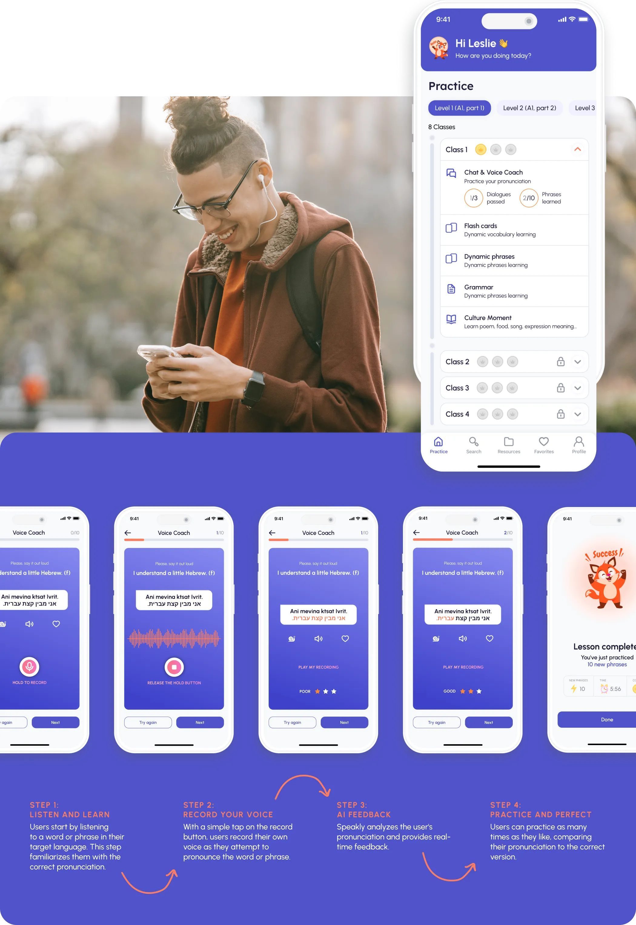 Speakly AI Language Learning Mobile App
